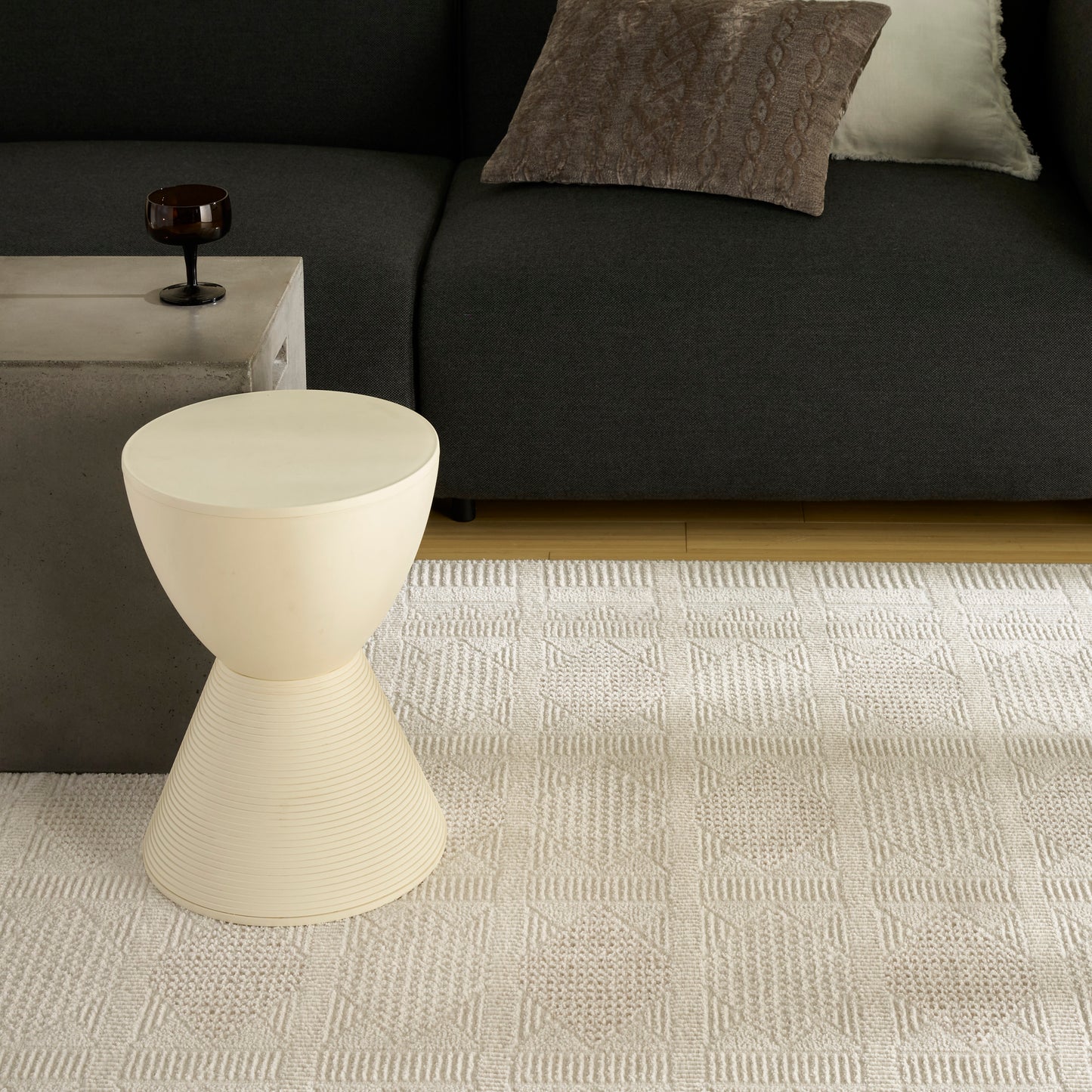 Nourison Nordic 5' x 7' Ivory Beige Modern Indoor Rug