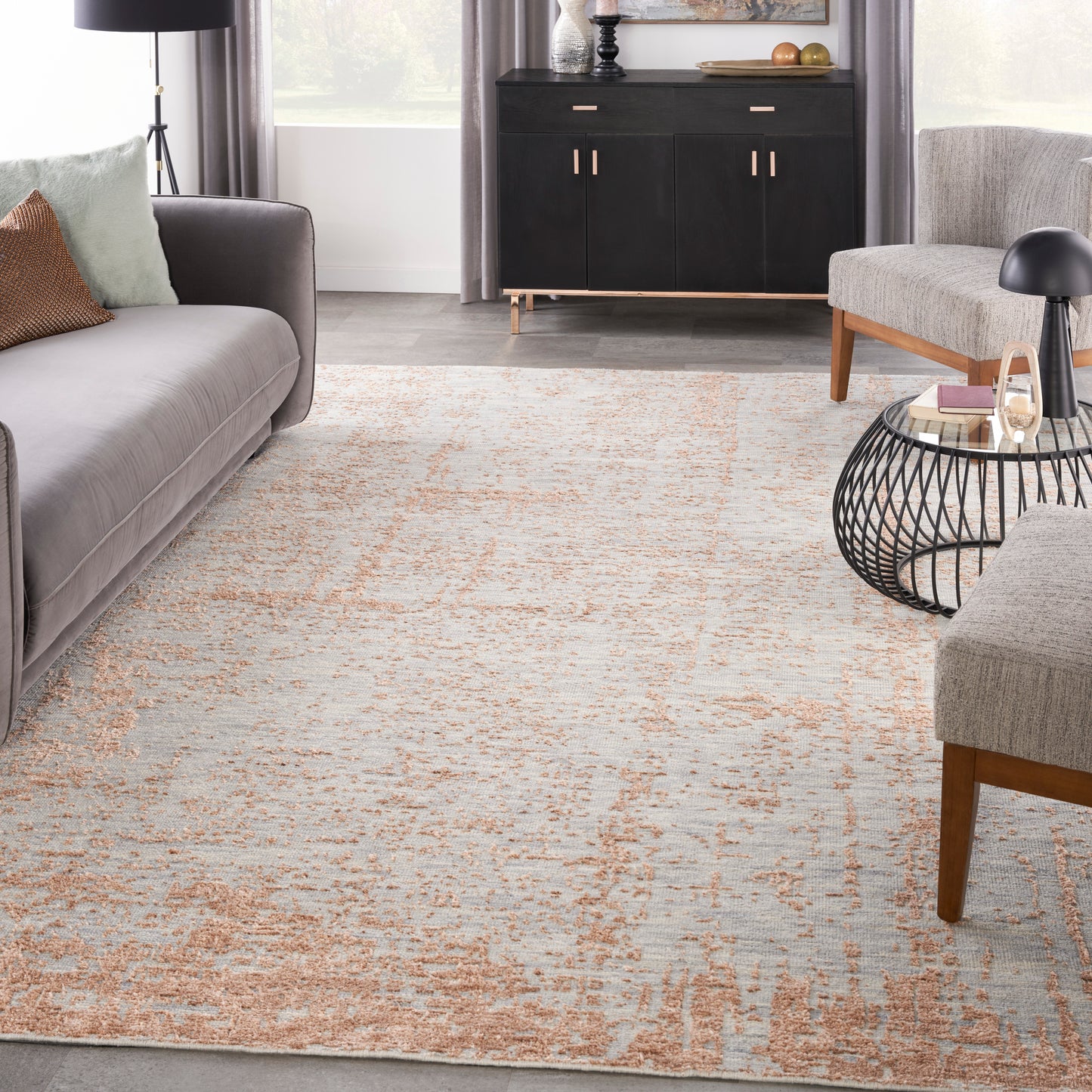 Nourison Luna 8'6" x 11'6" Blue Mocha Modern Indoor Rug