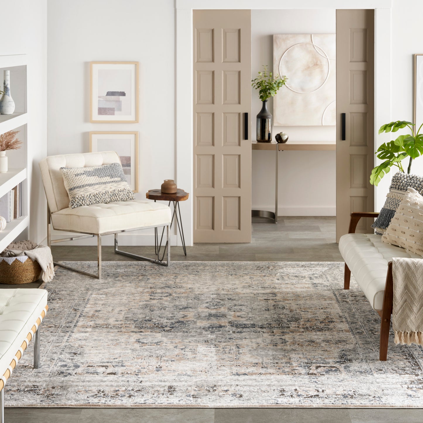 Nourison Quarry 8'10" x 11'10" Grey/Ivory Vintage Indoor Rug