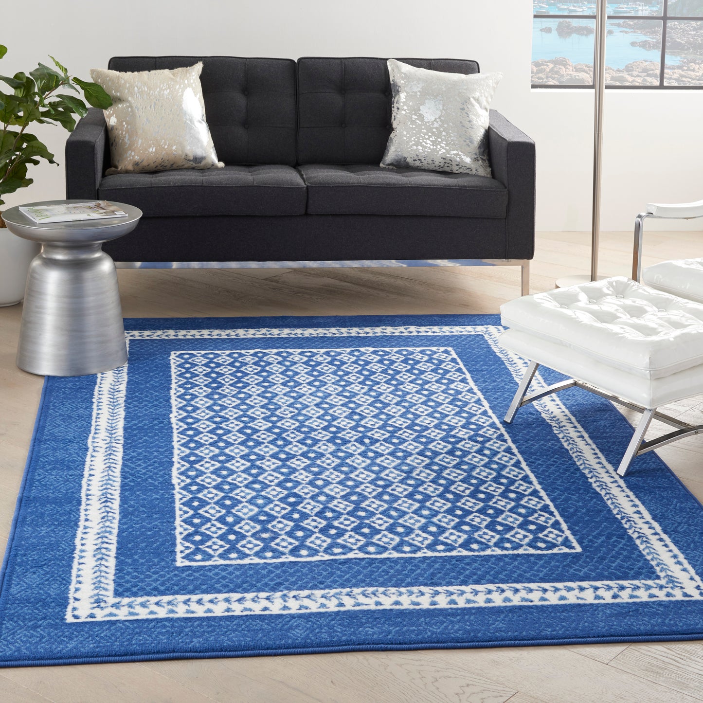 Nourison Whimsicle 4' x 6' Navy Farmhouse Indoor Rug