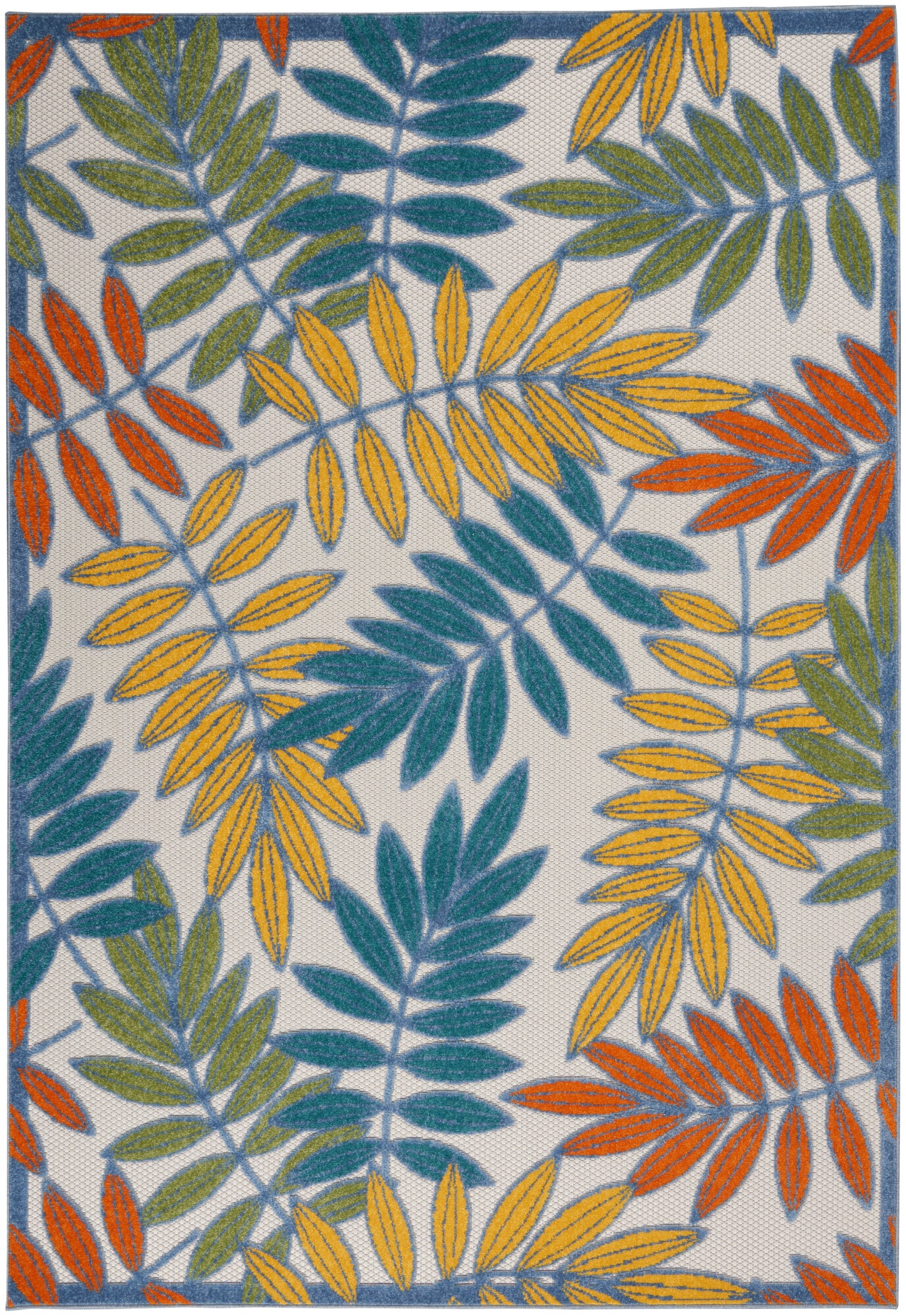 Nourison Aloha 5'3" x 7'5" Ivory/Multi Tropical Rug