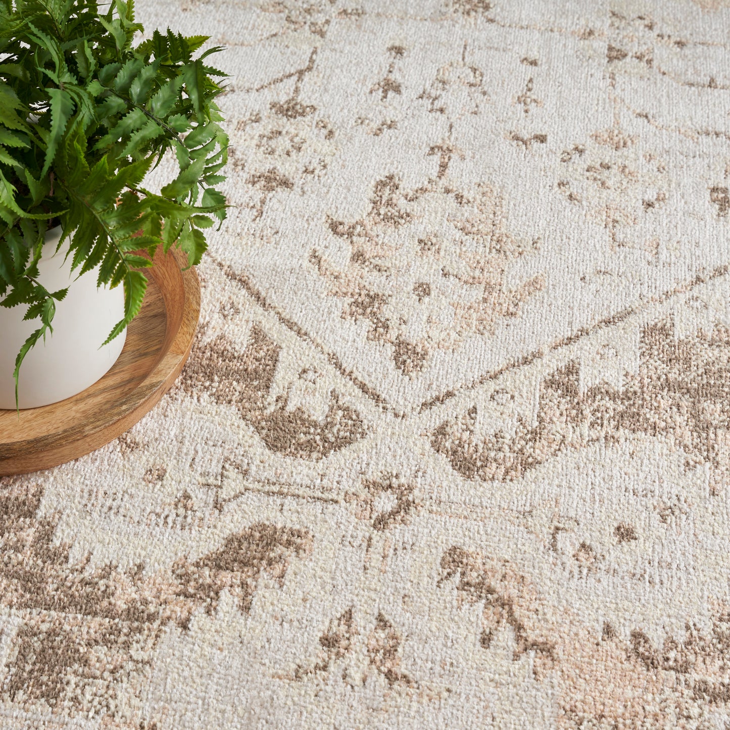 Nourison Astra Machine Washable 7'10" x 10' Beige Vintage Indoor Rug