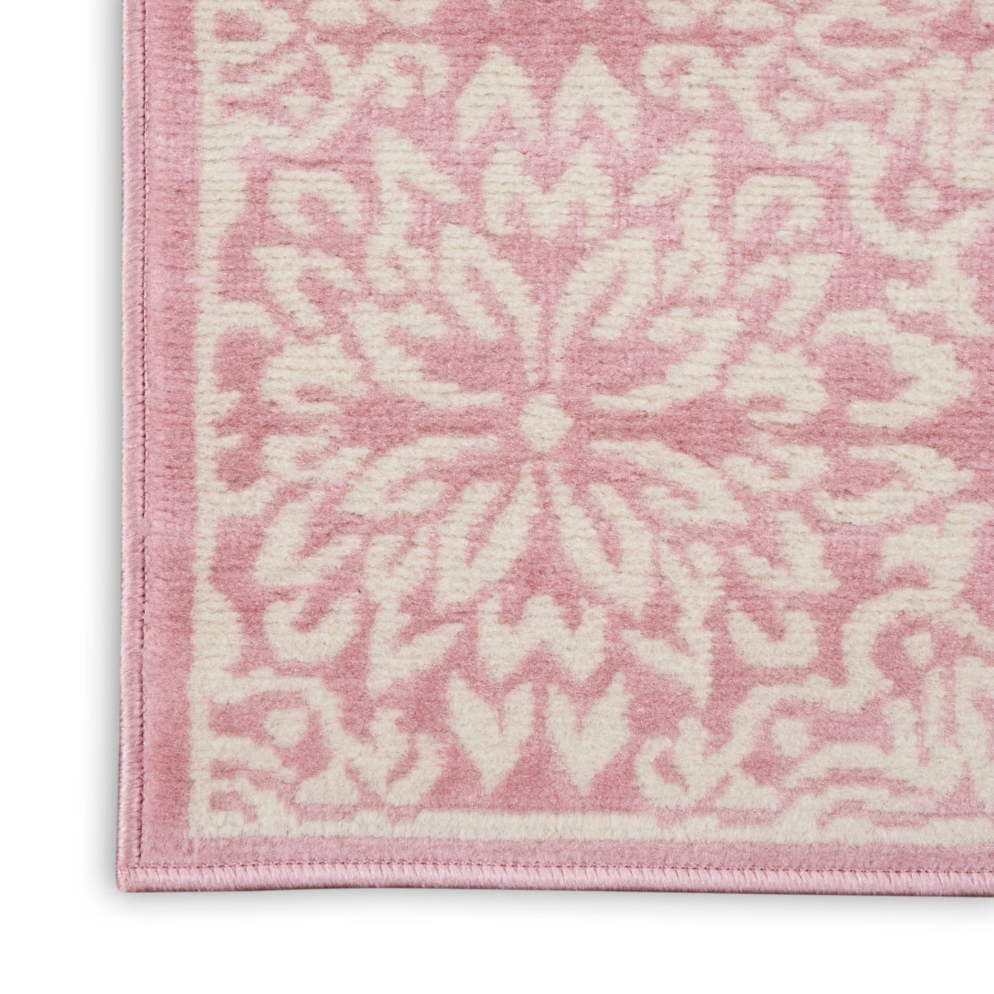 Nourison Jubilant 2' x 6' Ivory Pink Farmhouse Indoor Rug