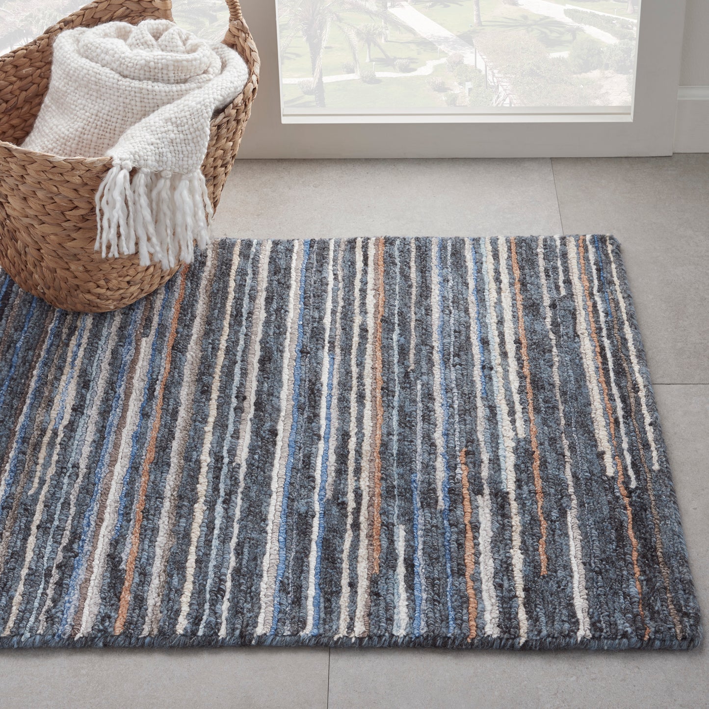 Nourison Plateau 2' x 3' Blue Modern Indoor Rug