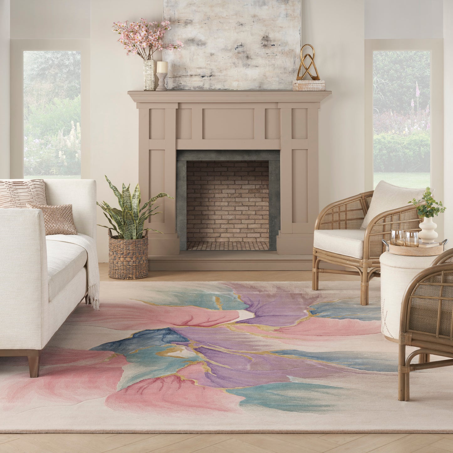 Nourison Prismatic 8'6" x 11'6" Ivory Modern Indoor Rug