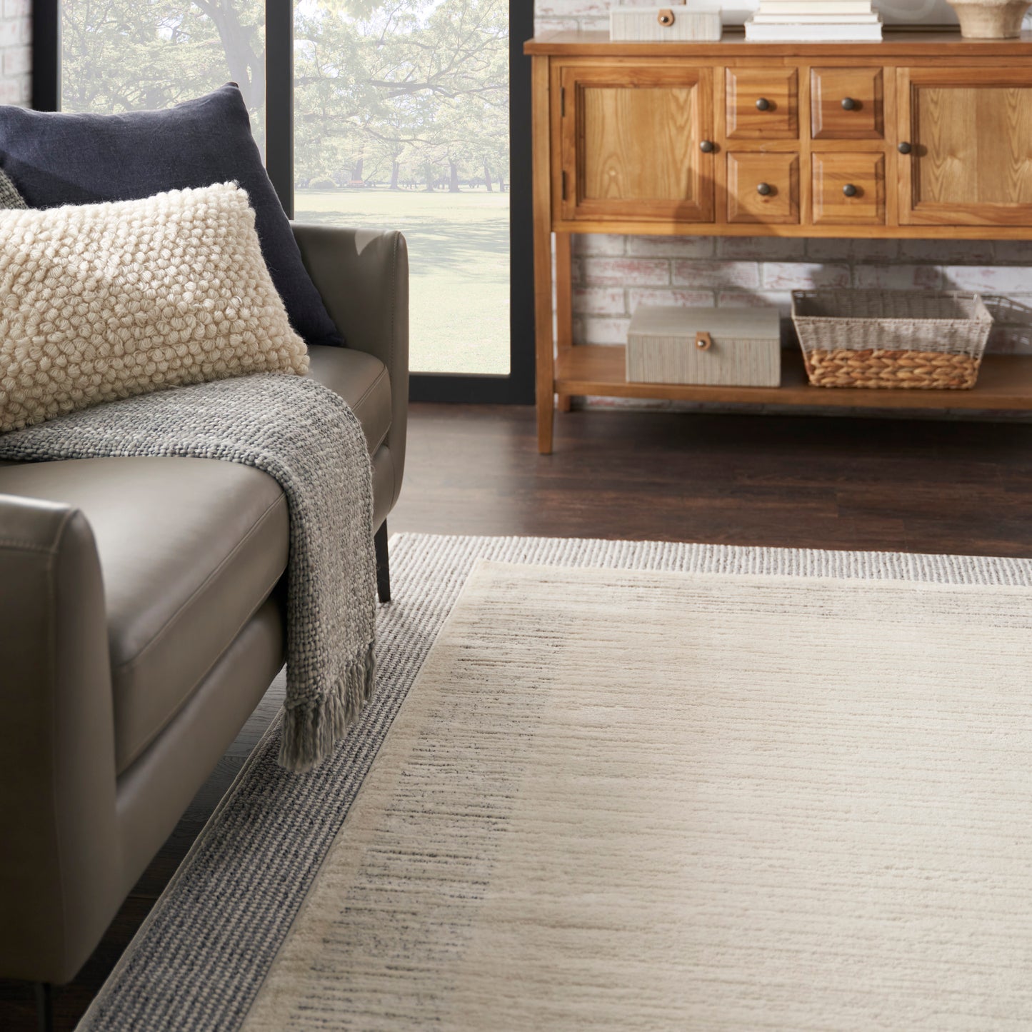 Nourison Andes 9' x 12' Ivory Grey Scandinavian Indoor Rug