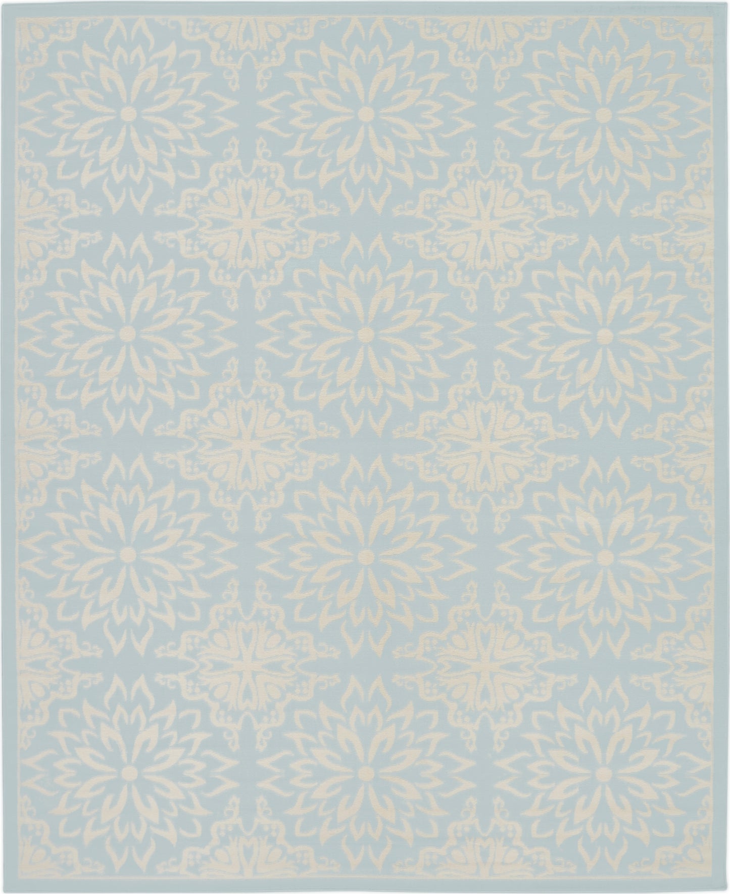Nourison Jubilant 7'10" x 9'10" Ivory/Light Blue Farmhouse Indoor Rug