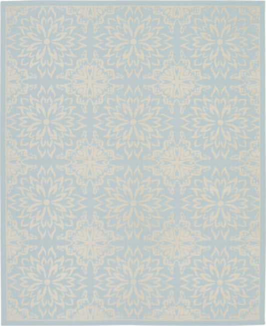 Nourison Jubilant 7'10" x 9'10" Ivory/Light Blue Farmhouse Indoor Rug
