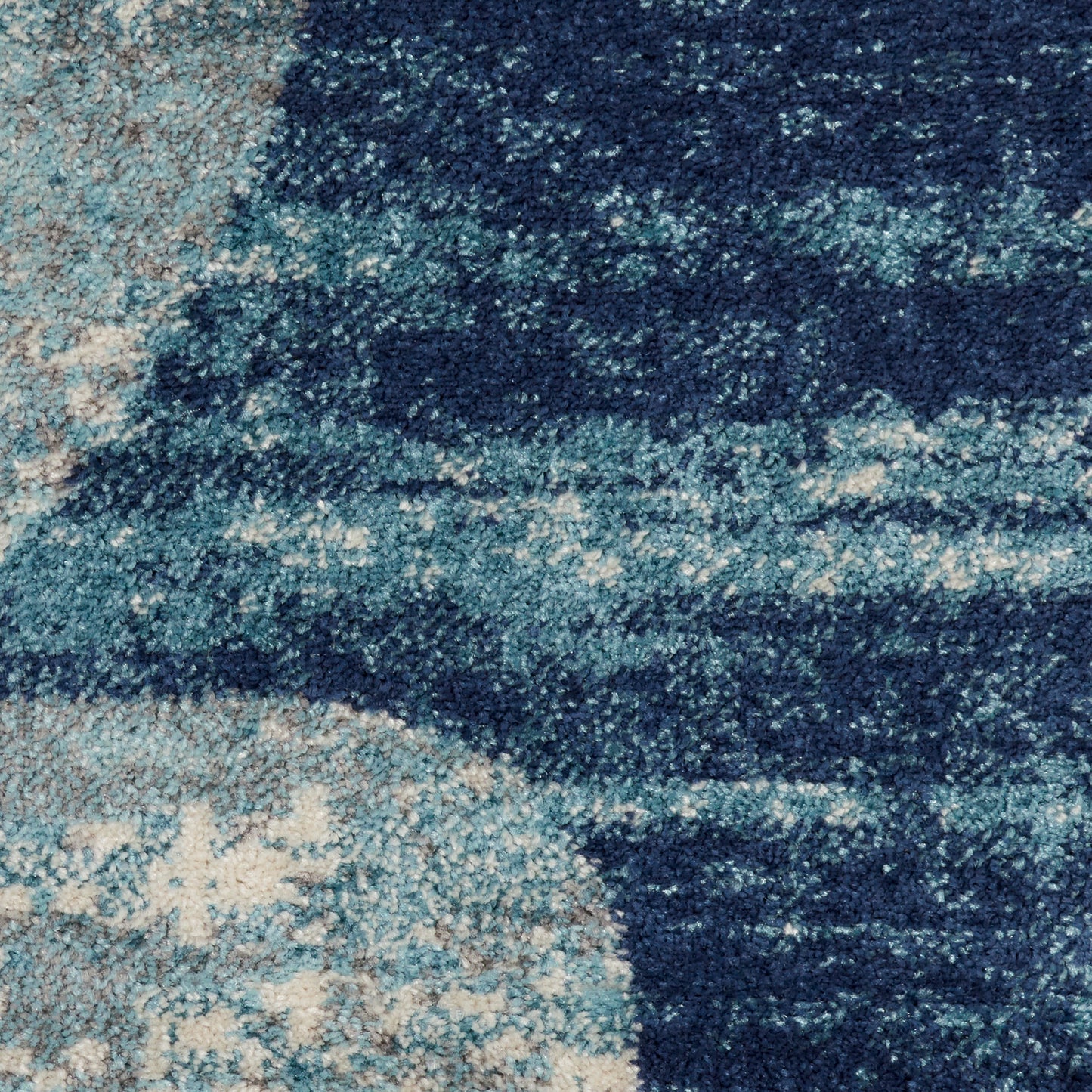 Nourison Tranquil 2'3" x 7'3" Navy/Light Blue Farmhouse Indoor Rug