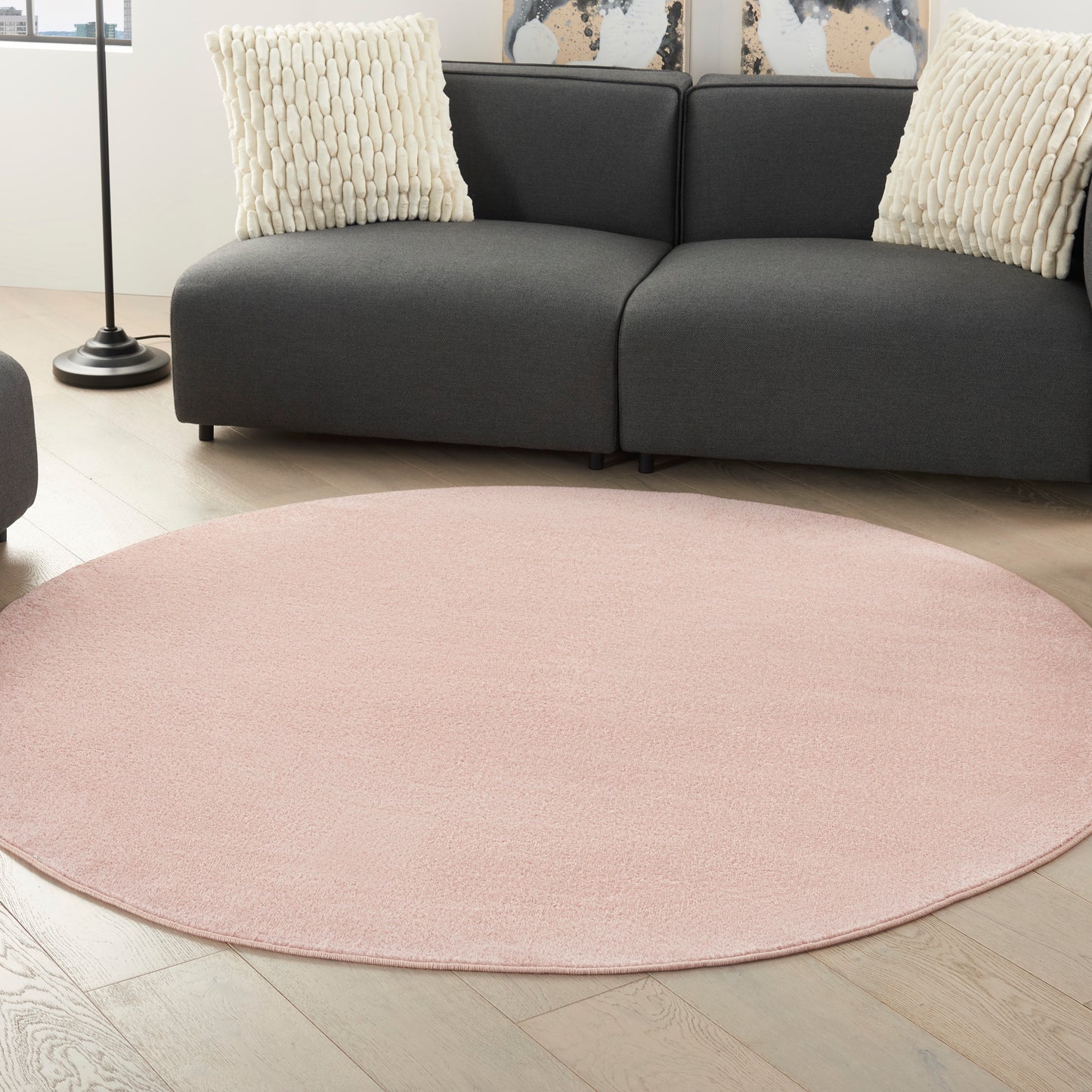 Nourison Nourison Essentials 6' x Round Pink Outdoor Rug