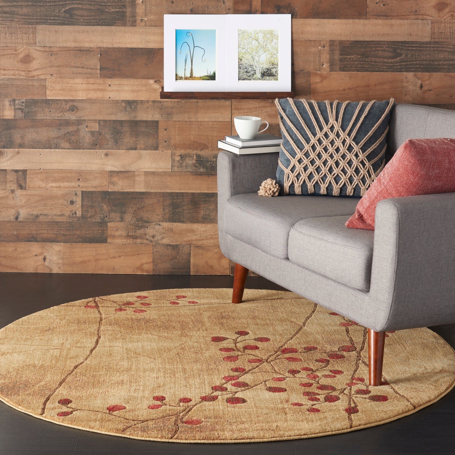 Nourison Somerset 7'9" x Round Latte Rustic Indoor Rug