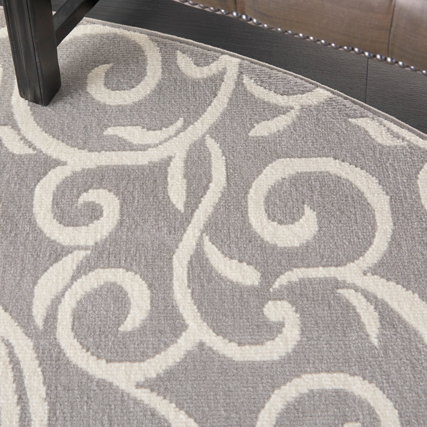 Nourison Grafix 8' x Round Grey Contemporary Indoor Rug