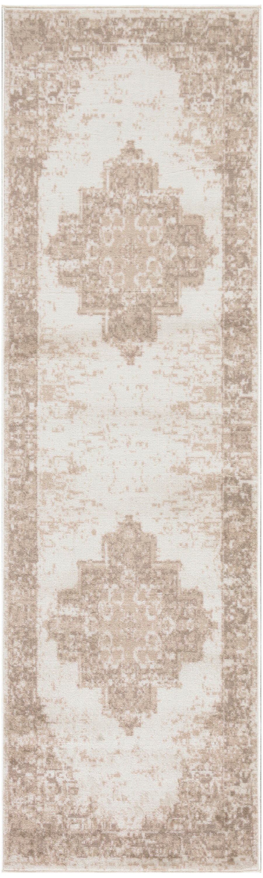 Nourison Grafix 2'3" x 7'6" Ivory Beige Vintage Indoor Rug