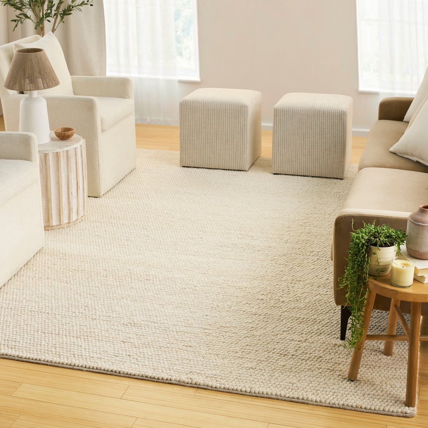 DKNY Pure Knots 9'9" x 13'9" Ivory Modern Indoor Rug