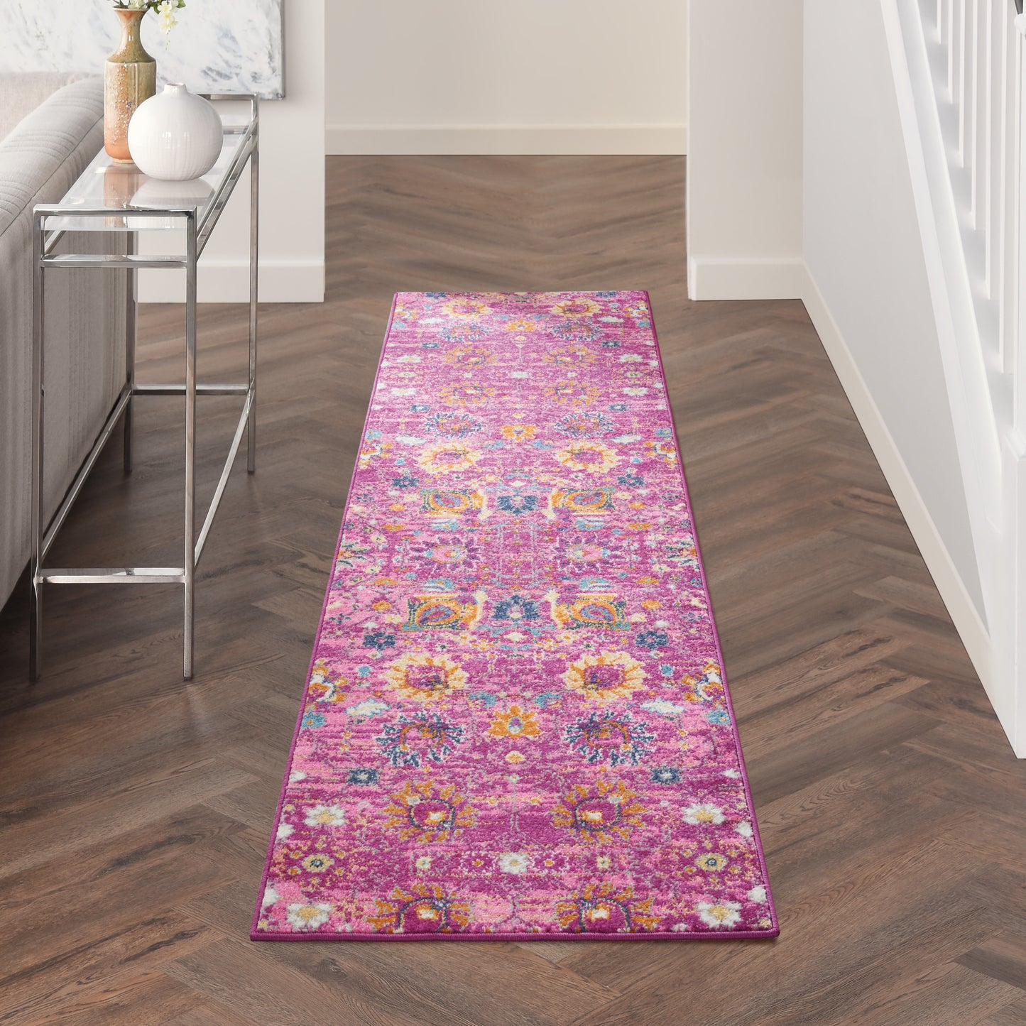 Nourison Passion 2'2" x 10' Fuchsia Bohemian Indoor Rug