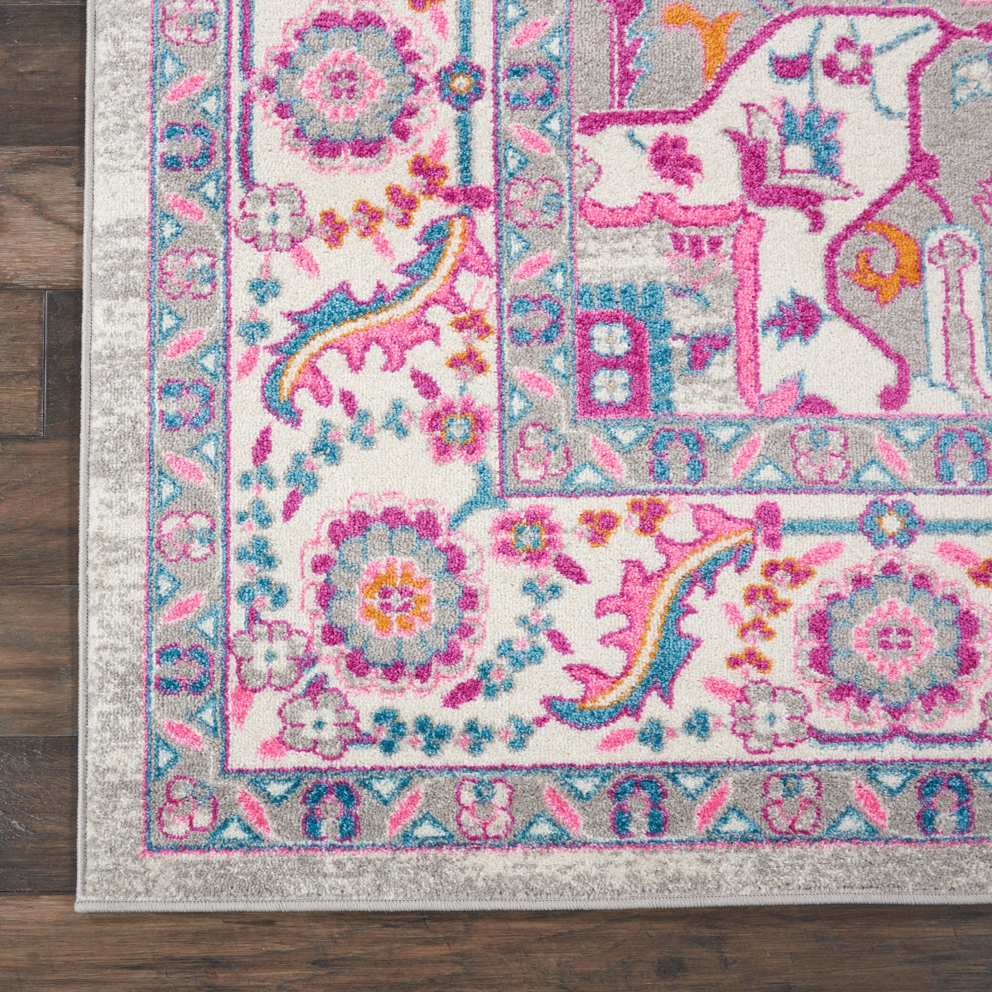 Nourison Passion 9' x 12' Light Grey/Pink Bohemian Indoor Rug