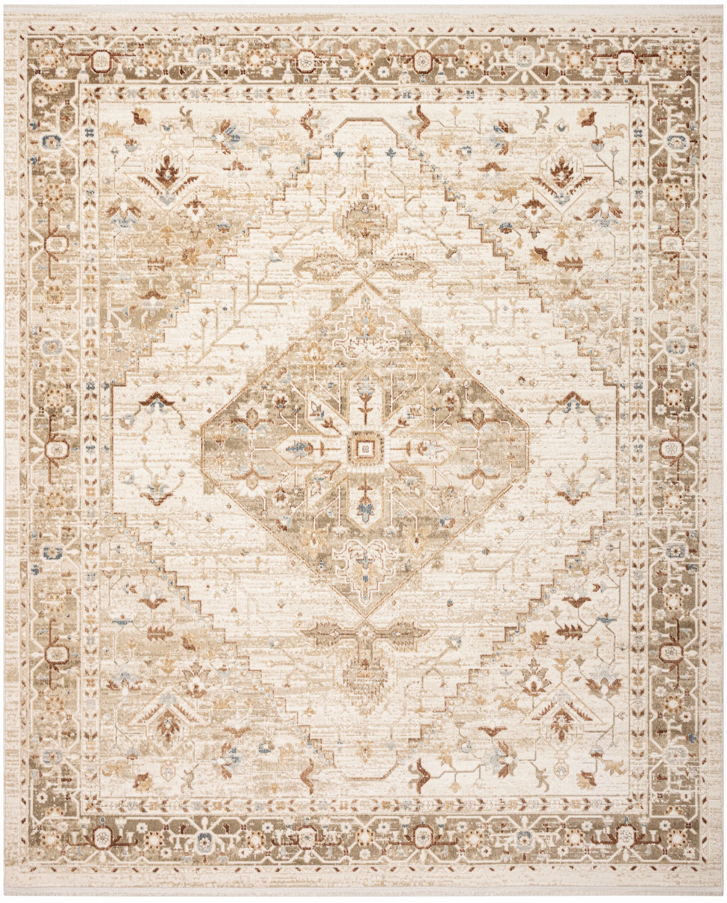 Nourison Pardis 7'10" x 9'10" Ivory Taupe Vintage Indoor Rug