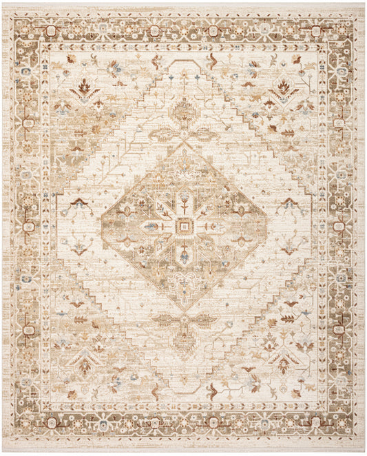 Nourison Pardis 7'10" x 9'10" Ivory Taupe Vintage Indoor Rug