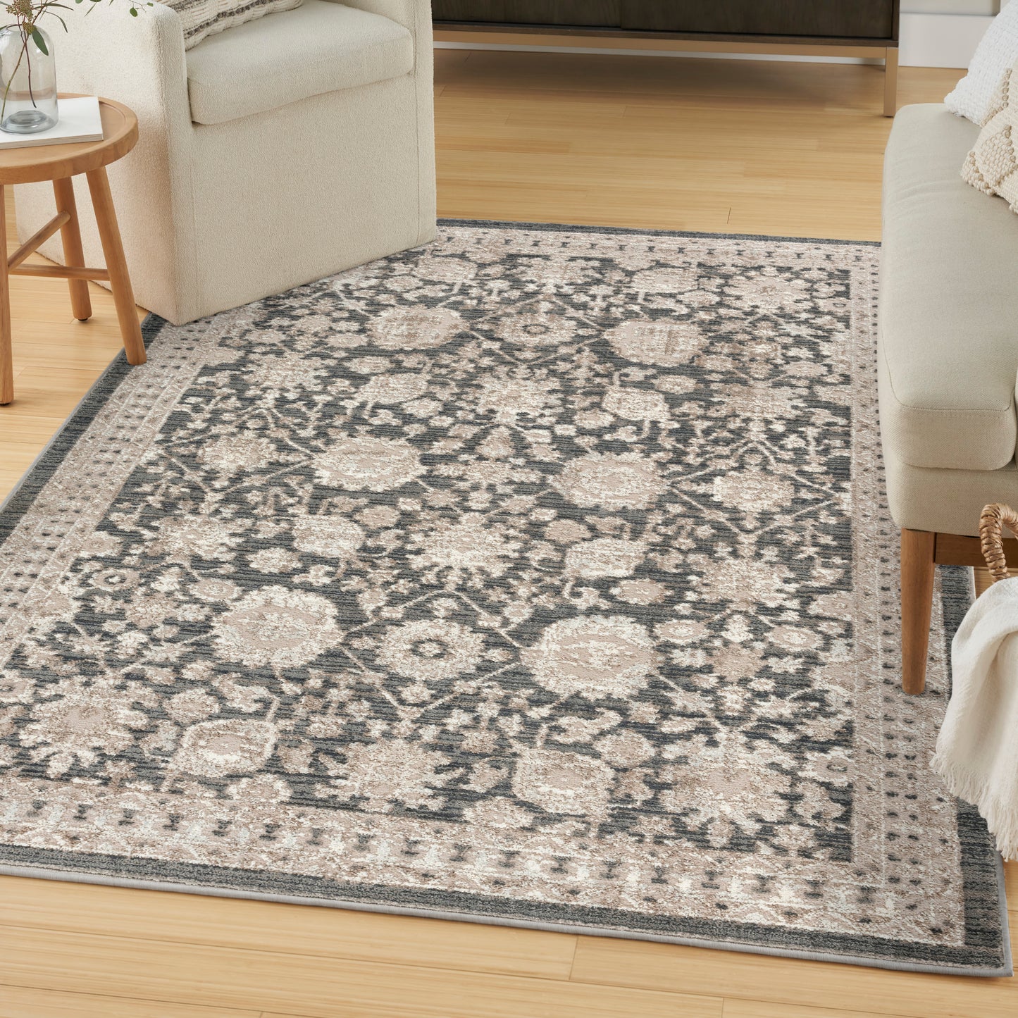 Nourison Eco Cycle 3'11" x 5'11" Charcoal Vintage Indoor Rug