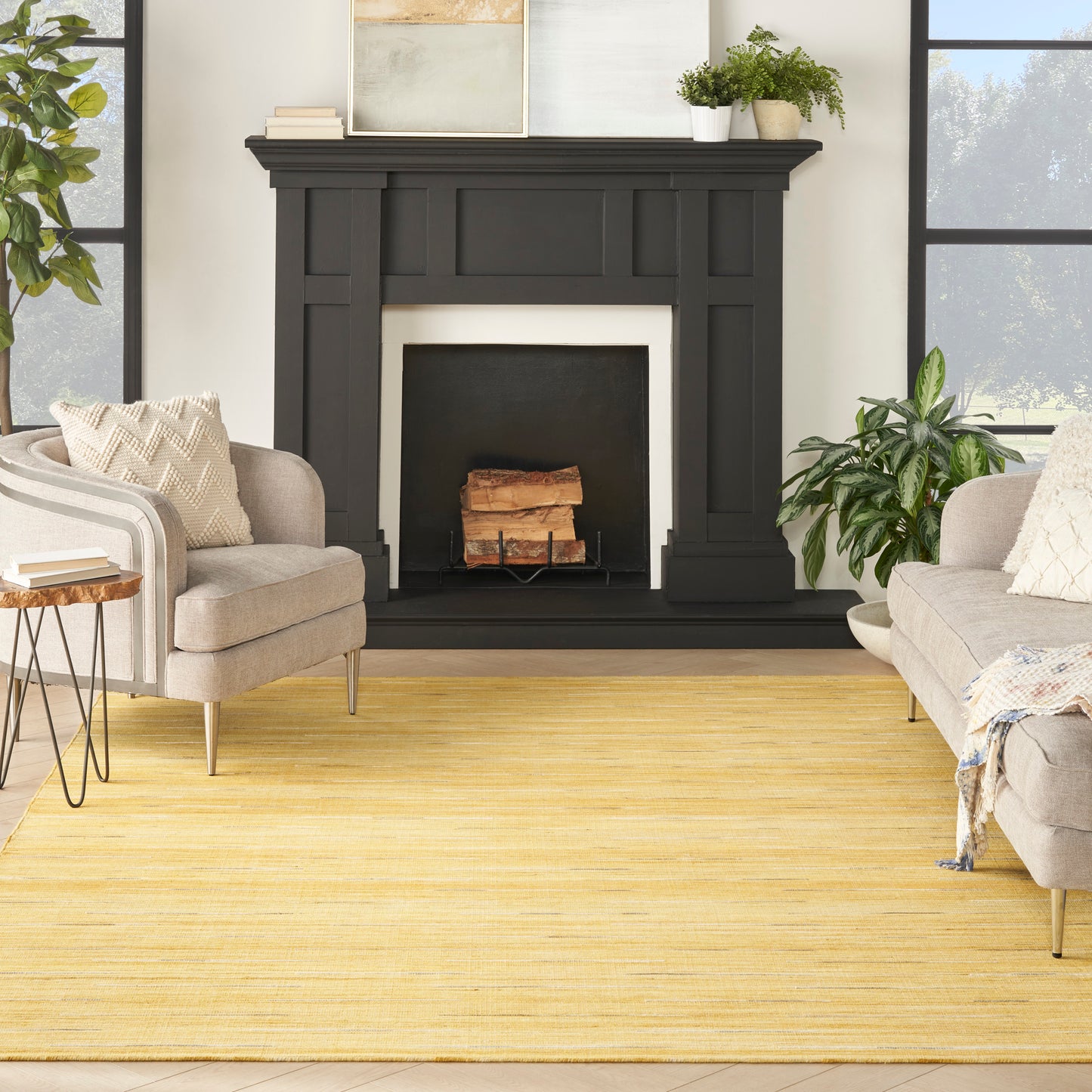 Nourison Interweave 8' x 10' Yellow Modern Indoor Rug