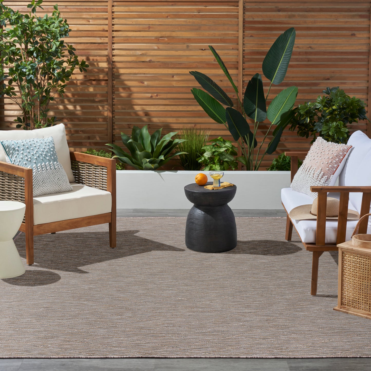 Nourison Washable Solutions 8' x 10' Grey/Mocha Modern Rug