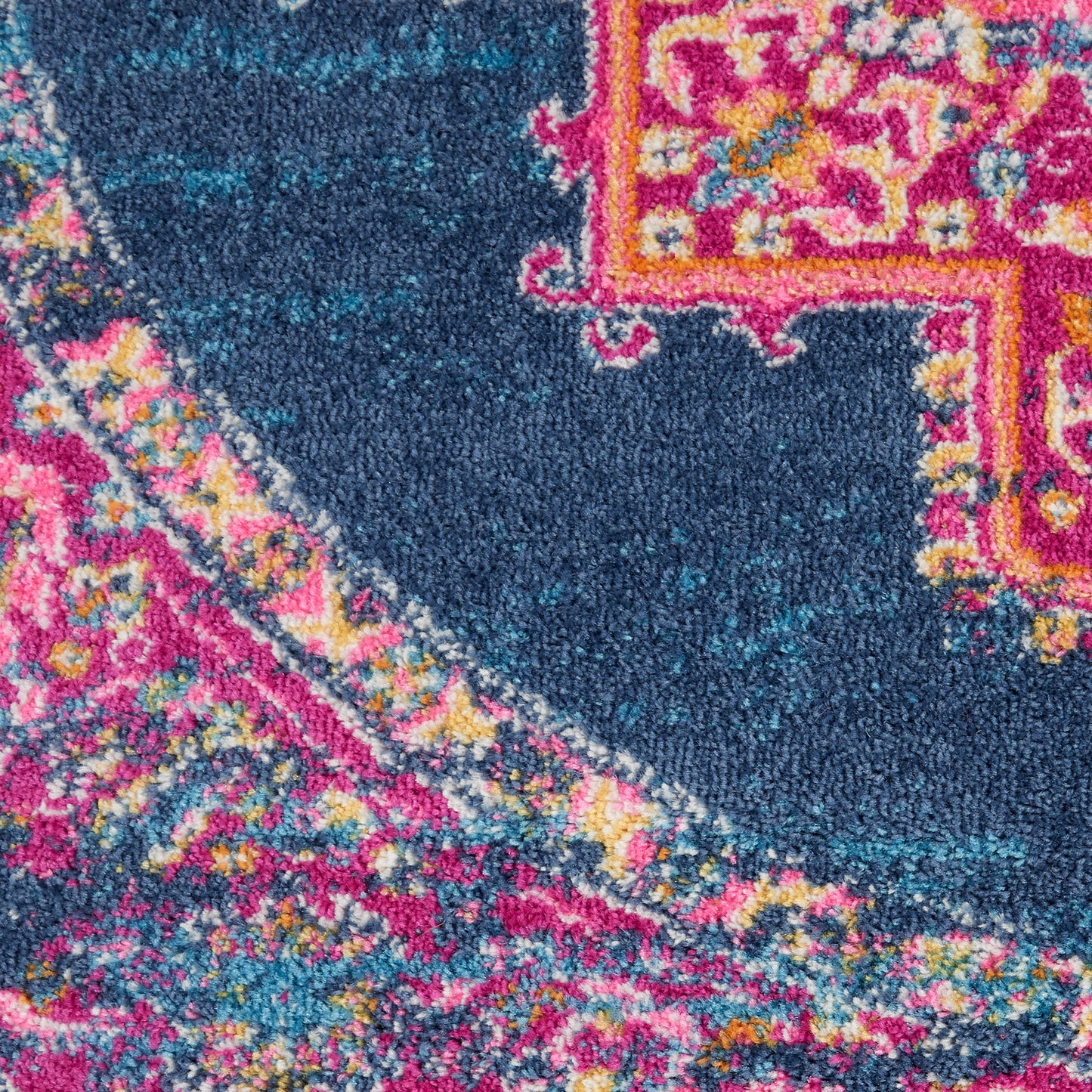 Nourison Passion 4' x Round Blue Bohemian Indoor Rug