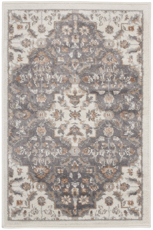 Nourison Elation 2' x 3' Ivory Grey Transitional Indoor Rug