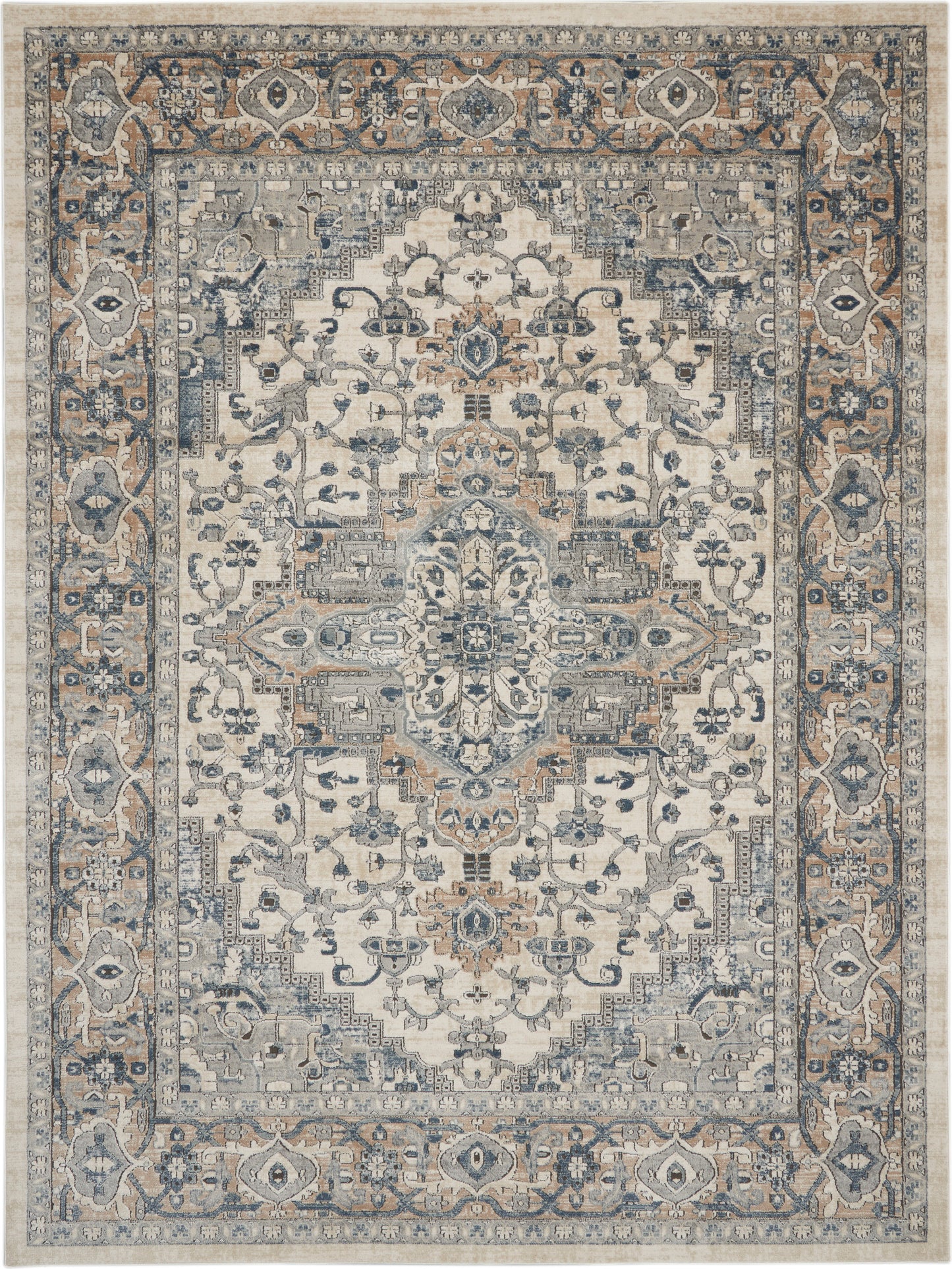 Nourison Quarry 8'10" x 11'10" Ivory Grey Farmhouse Indoor Rug