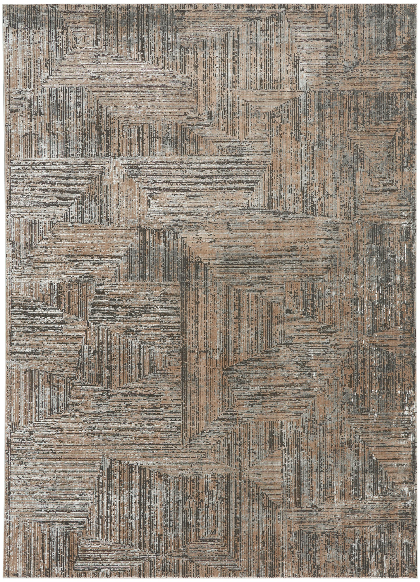 Calvin Klein CK024 Irradiant 9' x 12' Black Ivory Modern Indoor Rug