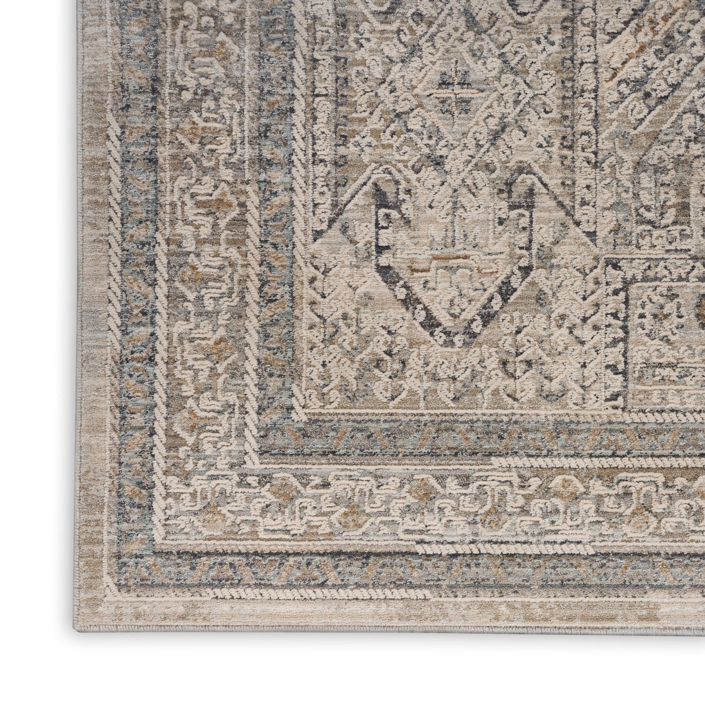 Nourison Lynx 2'3" x 10' Ivory/Grey/Blue Vintage Indoor Rug