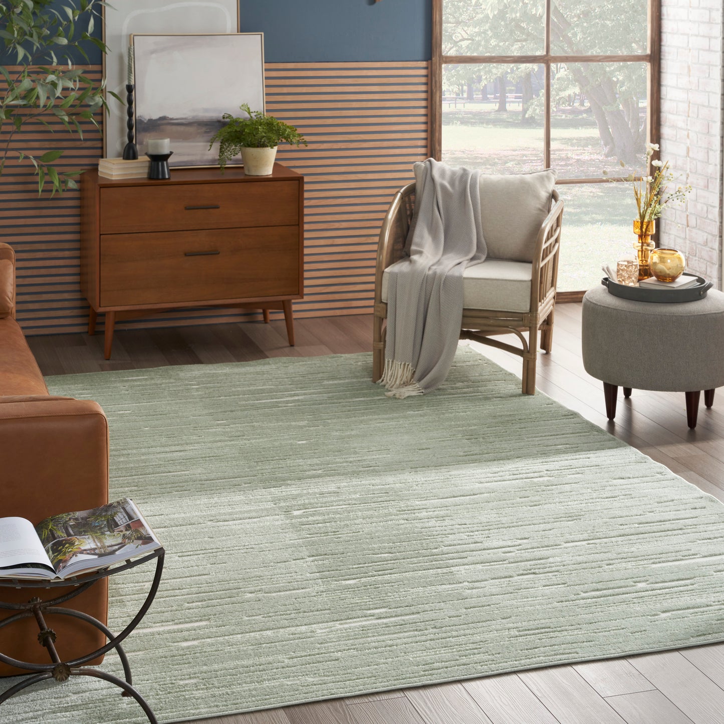 Nourison Care Free 9'2" x 12' Green Modern Indoor Rug