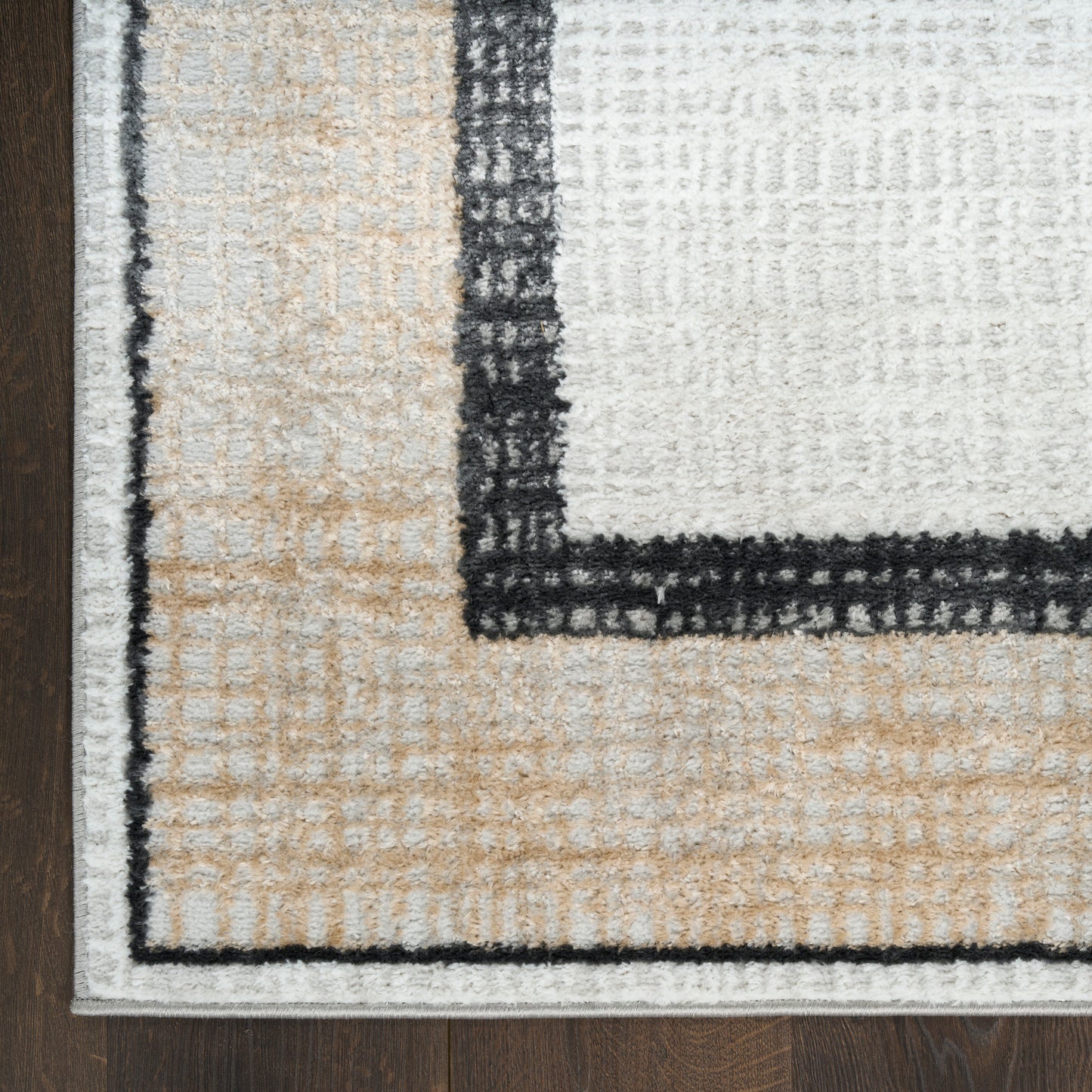 Nourison Dekor 2' x 4' Grey Charcoal Modern Indoor Rug