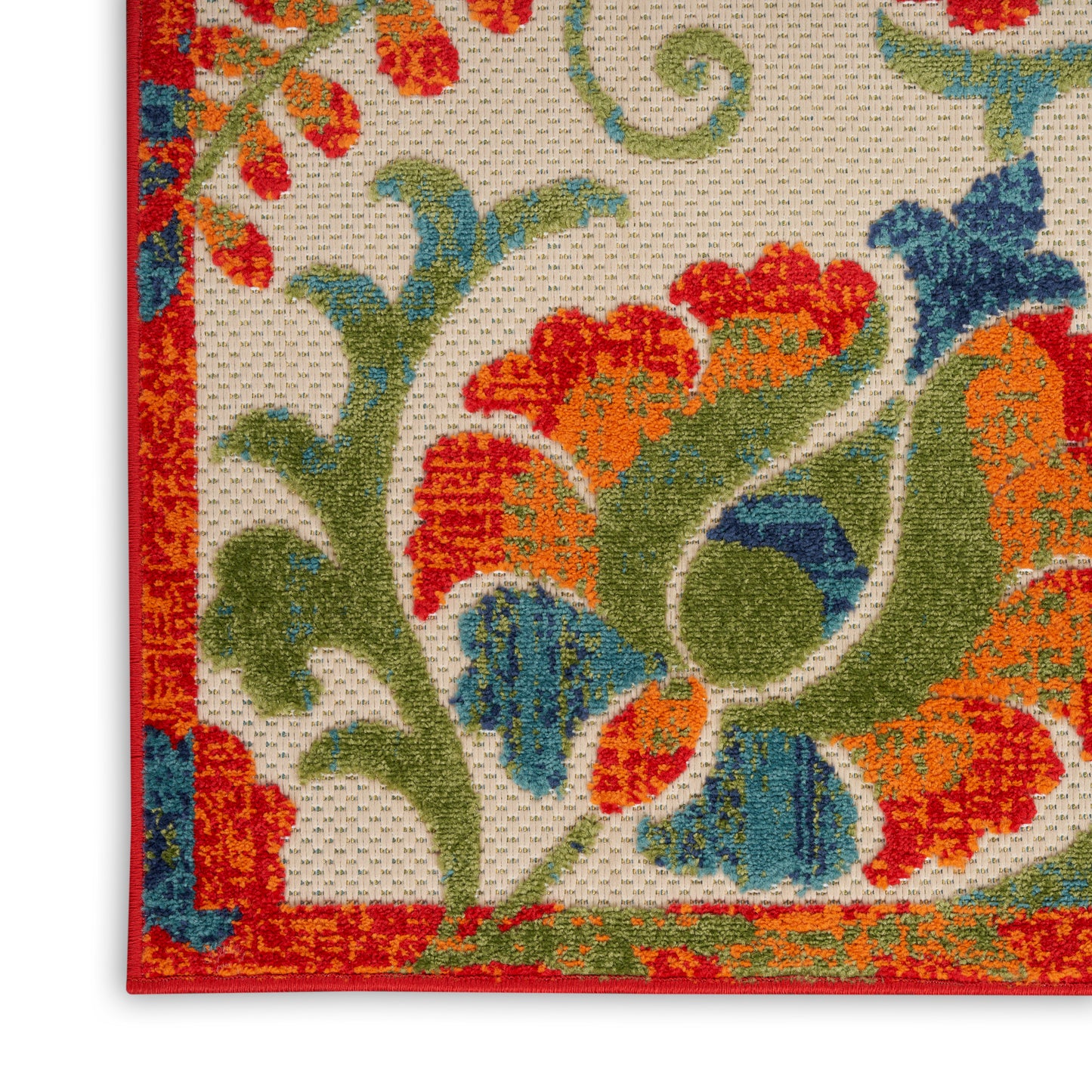 Nourison Aloha 10' x 14' Red Multicolor Farmhouse Rug