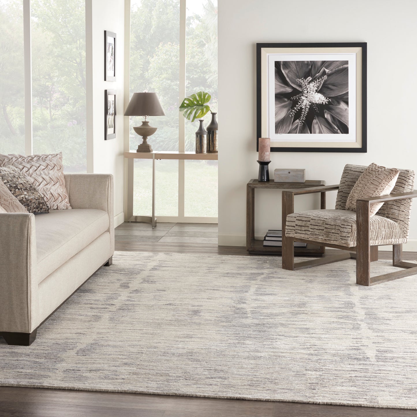 Nourison Ocean 9'9" x 13'9" Ivory Slate Modern Indoor Rug