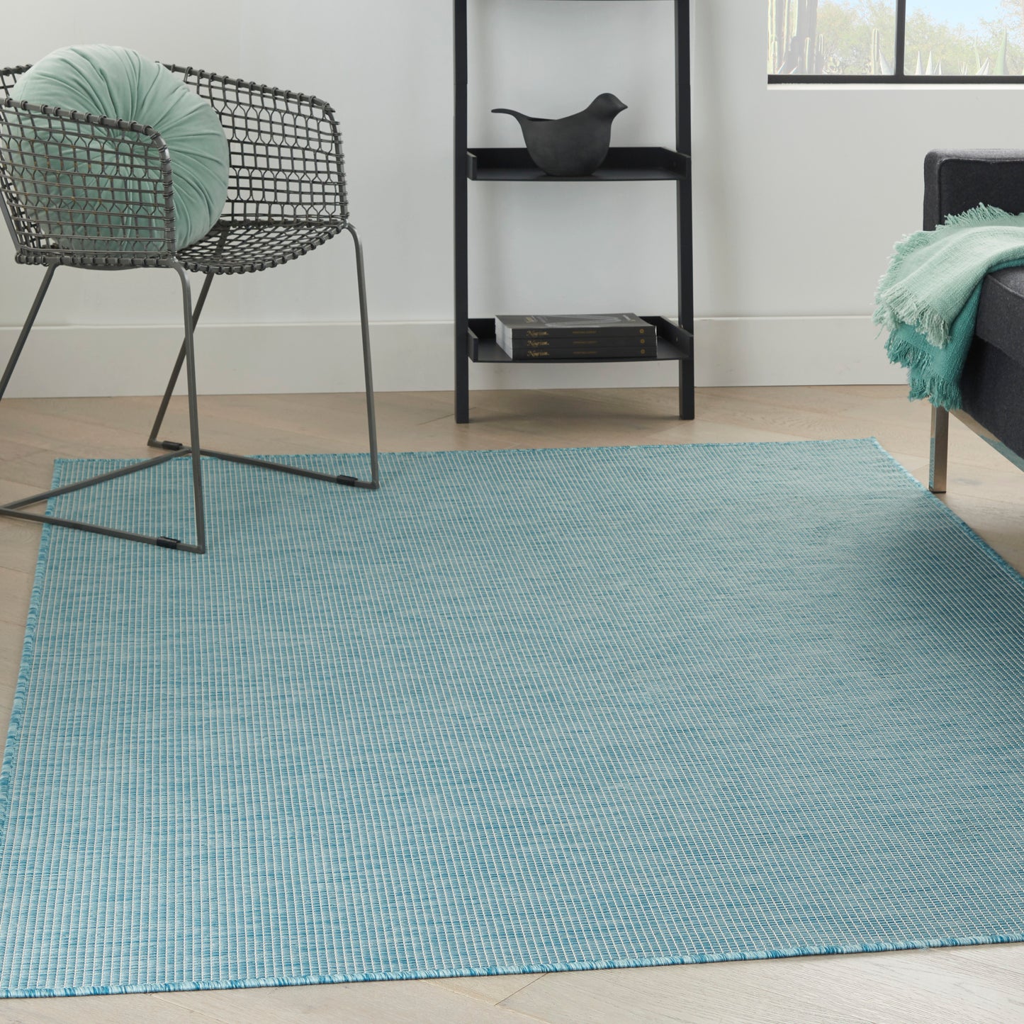 Nourison Positano 5' x 7' Aqua Modern Rug