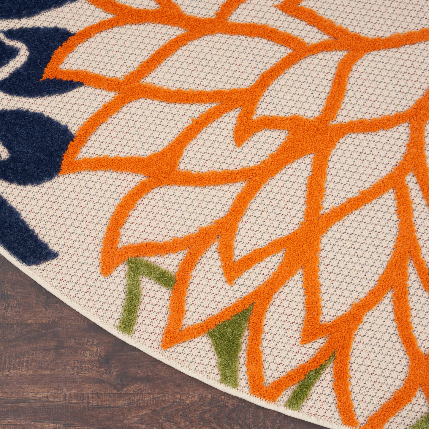 Nourison Aloha 10' x Round Multicolor Tropical Rug