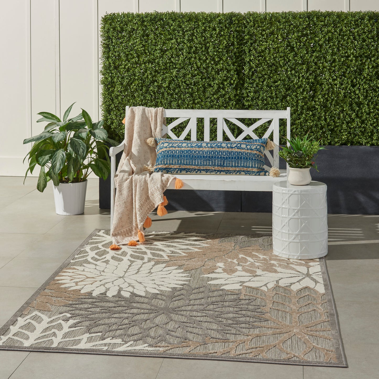 Nourison Aloha 6' x 9' Natural Tropical Rug