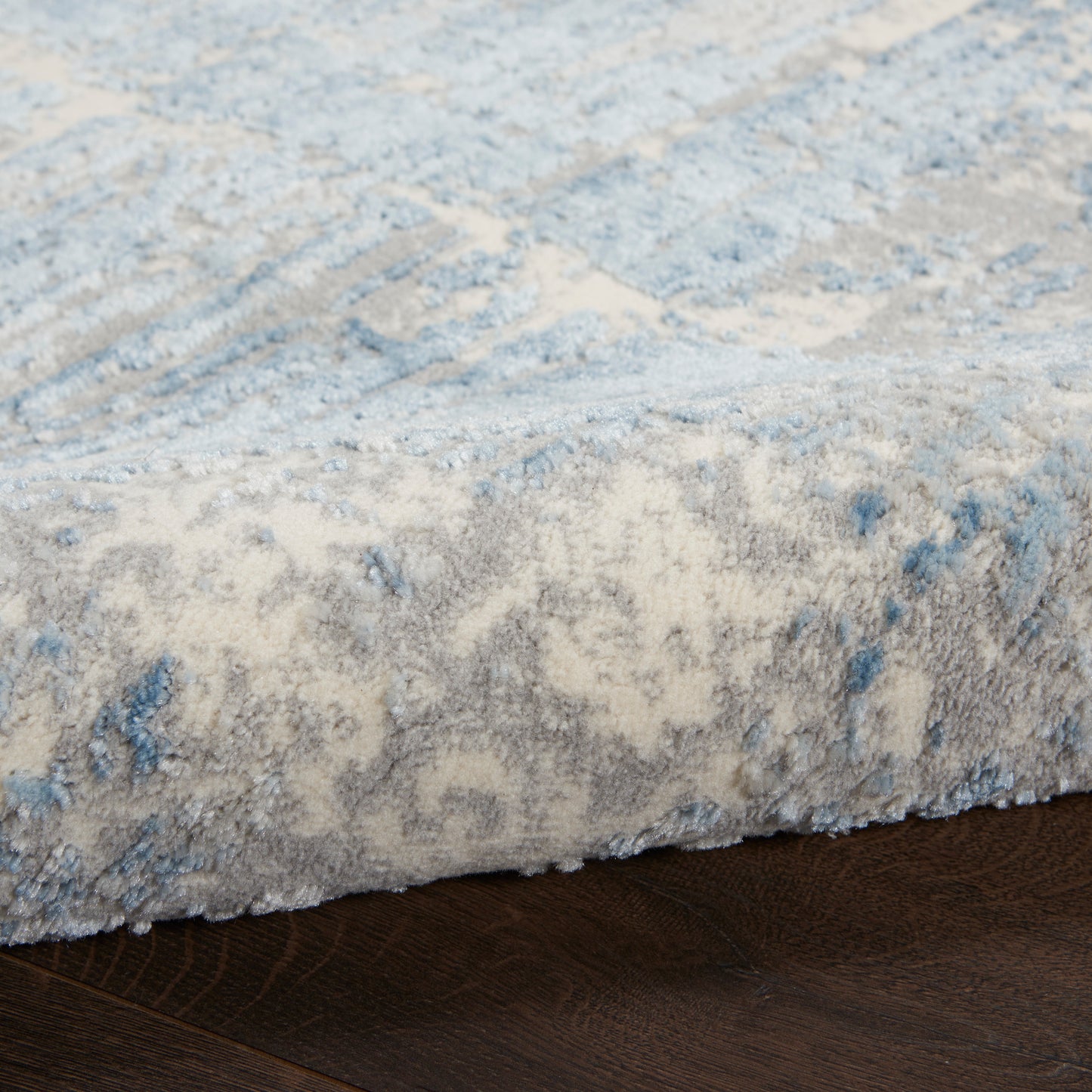 Nourison Solace 2'3" x 7'3" Ivory/Grey/Blue Modern Indoor Rug