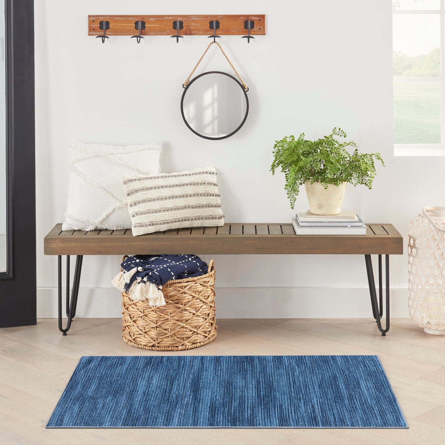 Nourison Nourison Washables 3' x 5' Blue Modern Indoor Rug