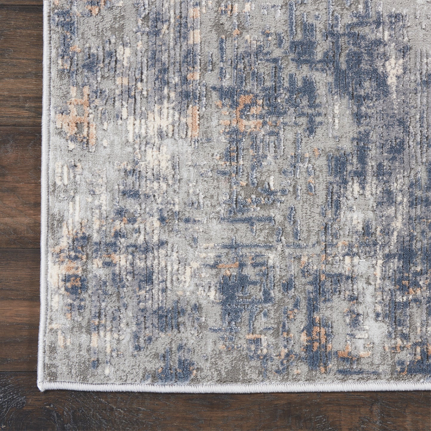 Nourison Rustic Textures 2'2" x 7'6" Grey Beige Modern Indoor Rug