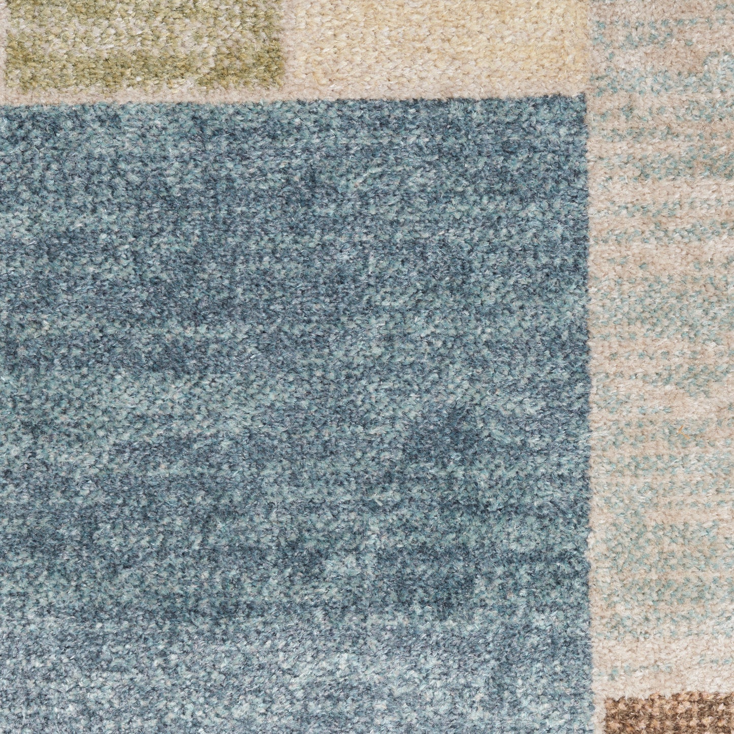 Nourison Astra Machine Washable 2'2" x 10' Blue Green Multi Modern Indoor Rug