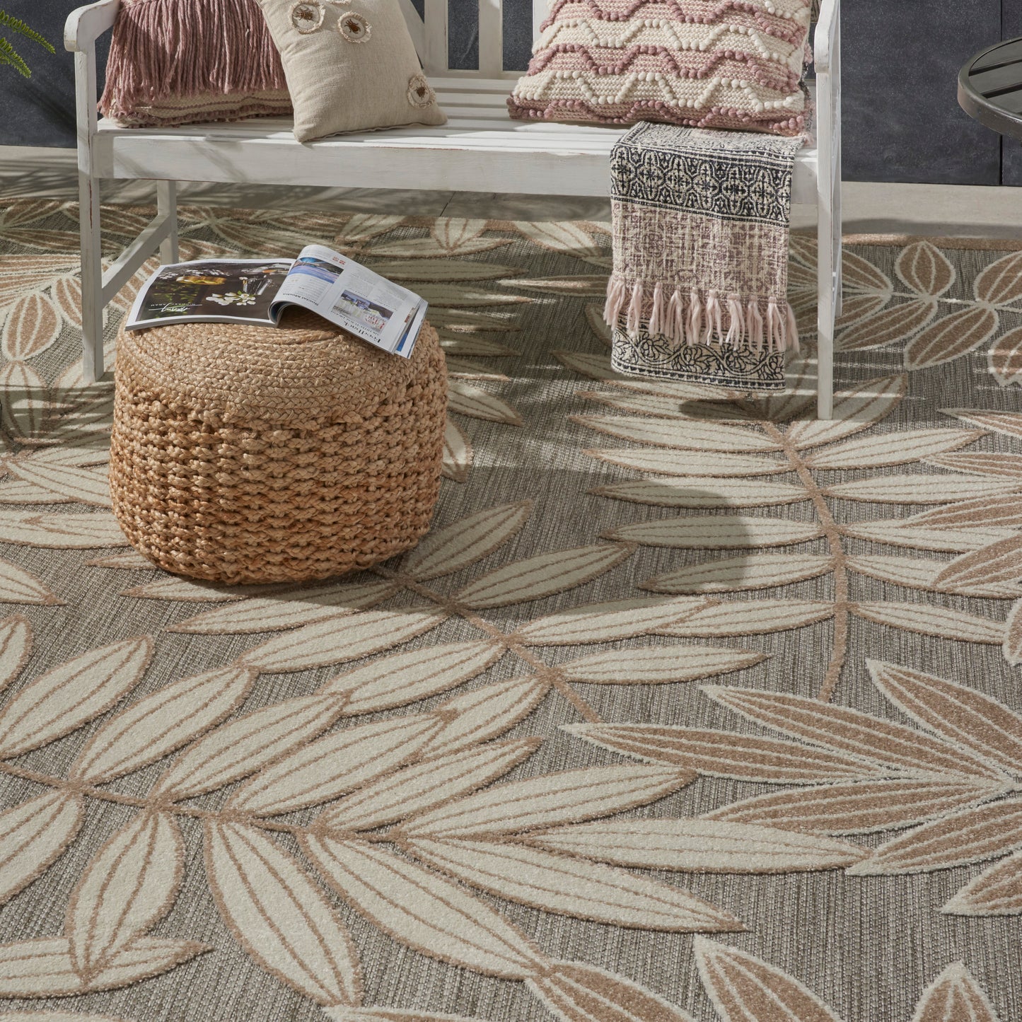 Nourison Aloha 9'6" x 13' Natural Tropical Rug