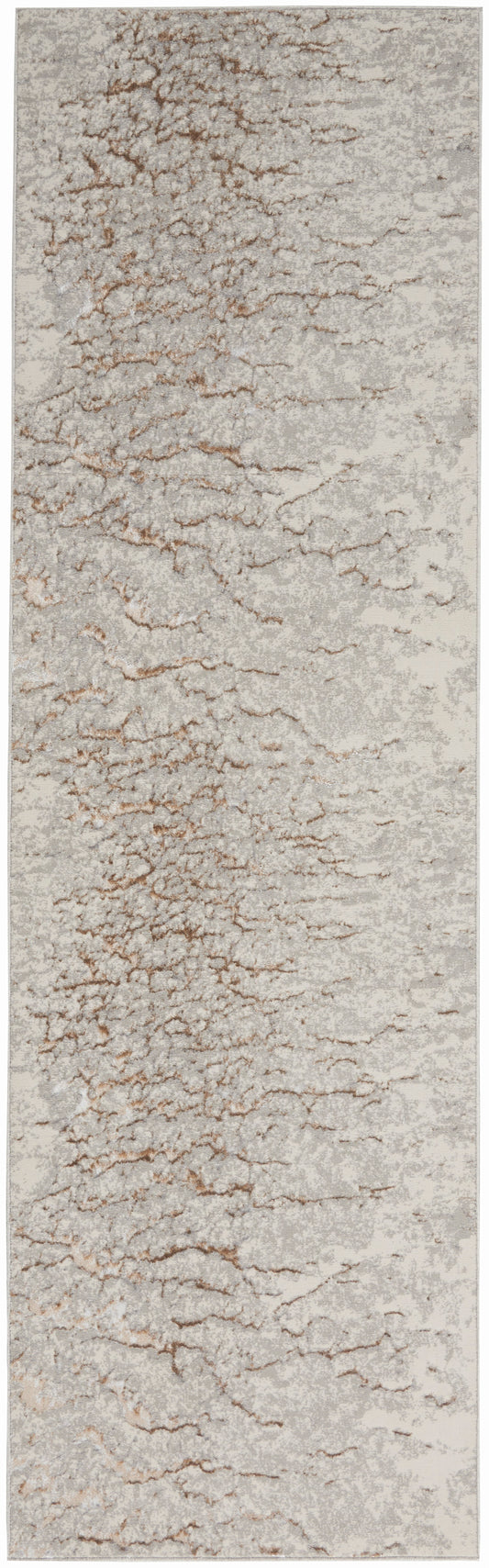 Inspire Me! Home Décor Metallic 2'2" x 7'6" Grey Mocha Glam Indoor Rug