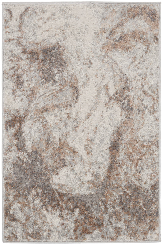 Nourison Elation 2' x 3' Ivory Grey Modern Indoor Rug