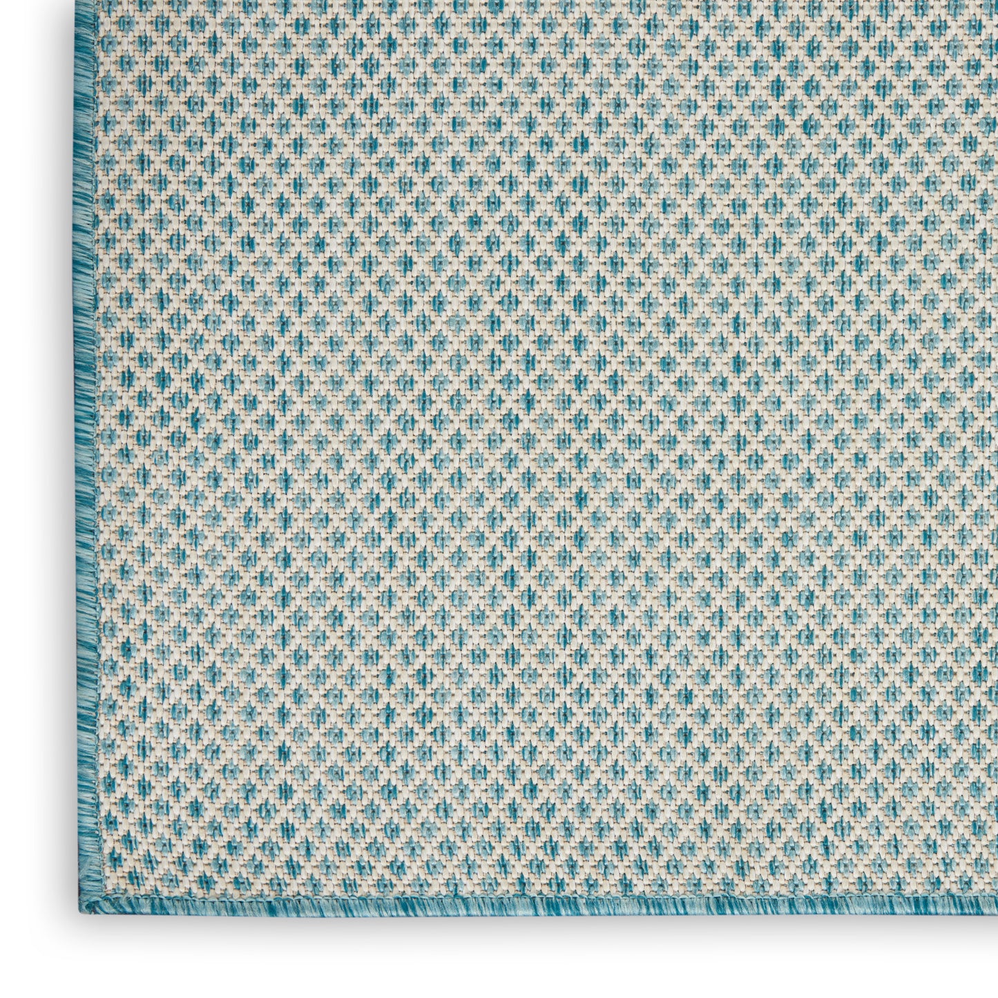 Nourison Courtyard 2' x 6' Ivory Aqua Modern Rug