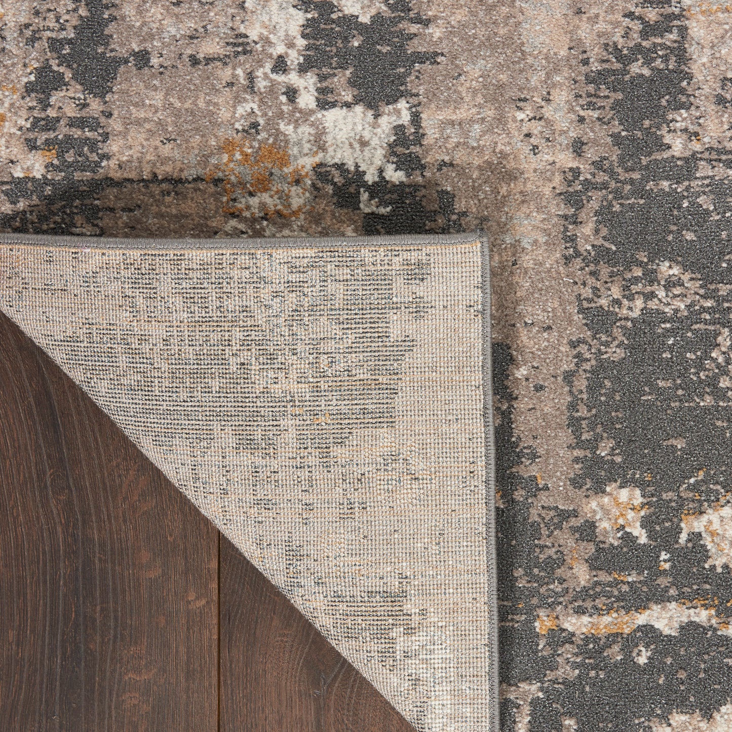 Nourison Tangra 2'2" x 7'6" Cream Grey Modern Indoor Rug