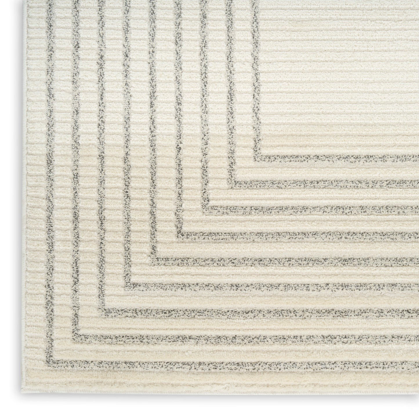 Nourison Ivory Hues 5'3" x 7'3" Ivory Grey Modern Indoor Rug