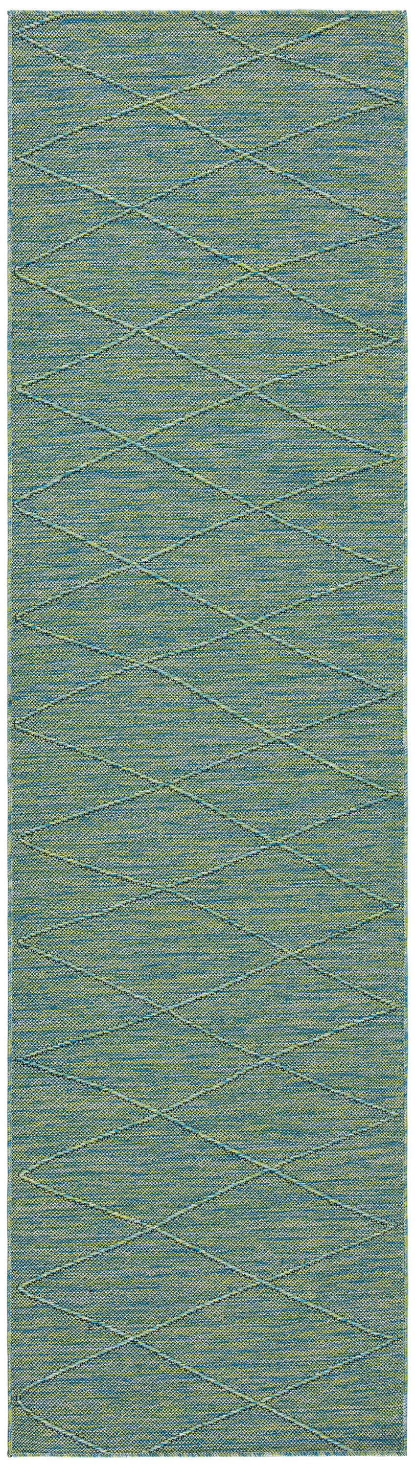 Nourison Washable Solutions 2'2" x 8' Blue/Green Modern Rug