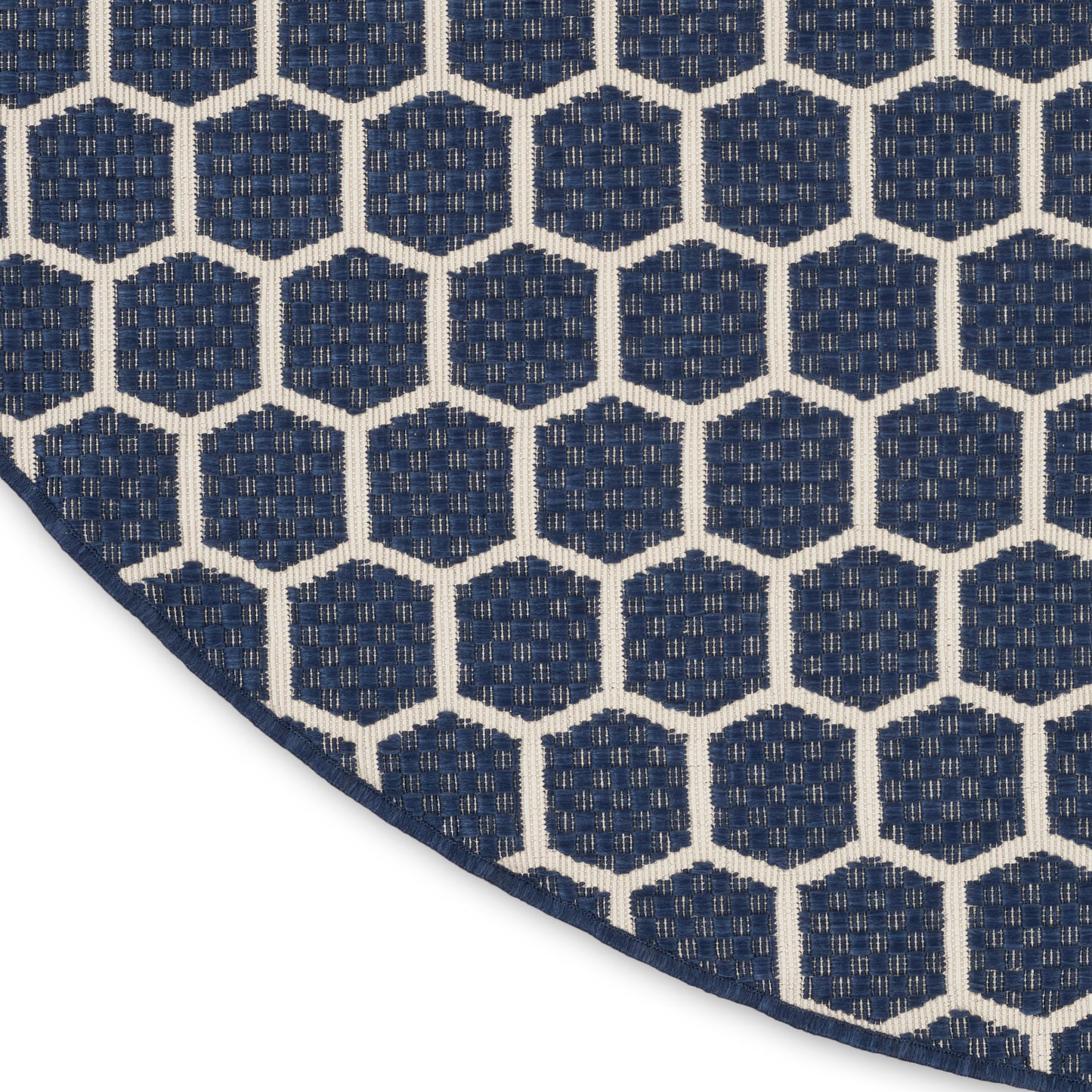 Nourison Twist Reversible 8' x Round Navy Modern Rug