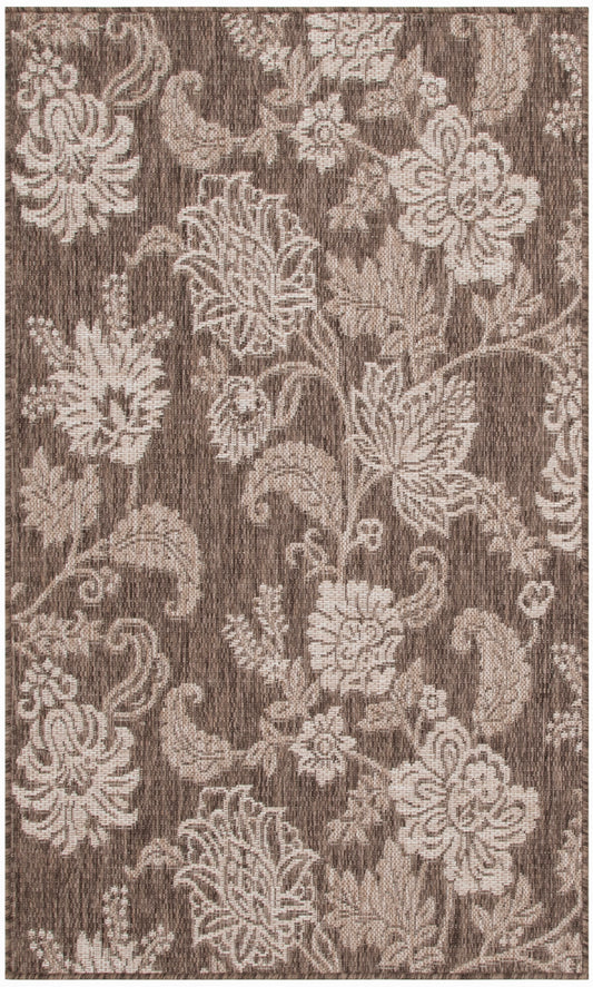 Nourison Garden Oasis 3' x 5' Mocha Tropical Rug